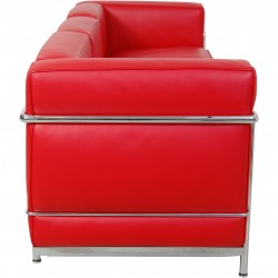 Le Corbusier LC2 3.personers sofa i rødt læder 2010'erne