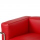 Le Corbusier LC2 3.personers sofa i rødt læder 2010'erne