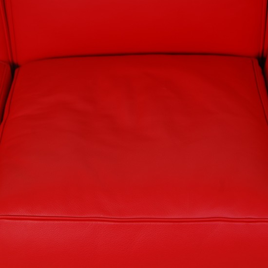 Le Corbusier LC2 3.personers sofa i rødt læder 2010'erne