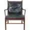 Ole Wanscher Colonial chair in mahogany and black leather 1980s