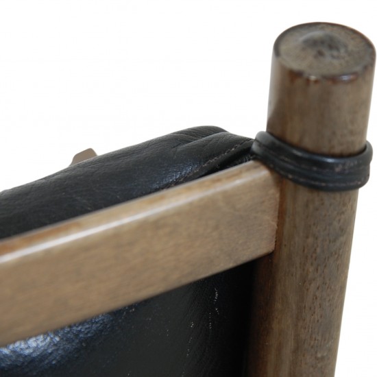 Ole Wanscher Colonial chair in mahogany and black leather 1980s