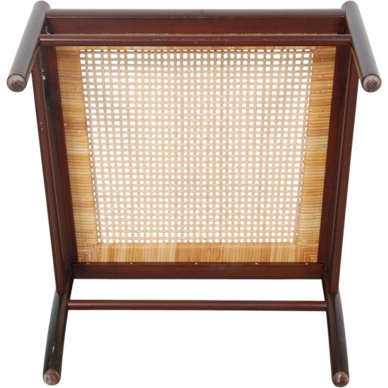 Ole Wanscher Colonial chair in mahogany and black leather 1980s