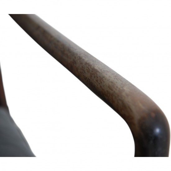 Ole Wanscher Colonial chair in mahogany and black leather 1980s