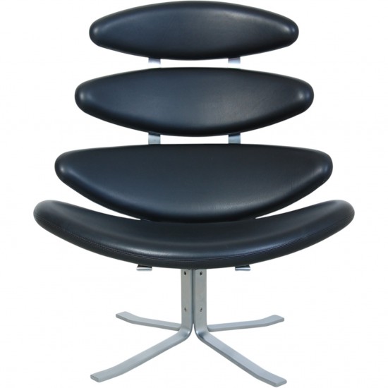 Erik Jørgensen Corona stol i sort læder 2020