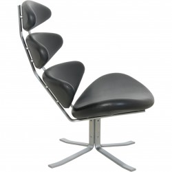 Erik Jørgensen Corona stol i sort læder 2020