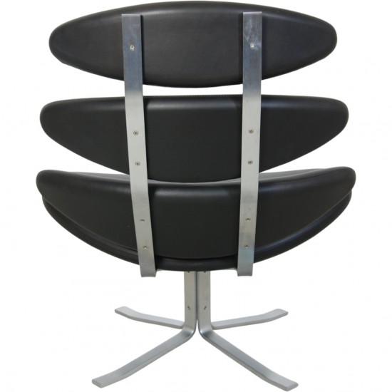 Erik Jørgensen Corona stol i sort læder 2020