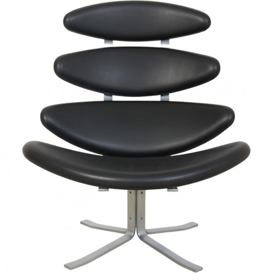 Erik Jørgensen Corona stol i sort læder 2020