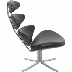 Erik Jørgensen Corona stol i sort læder 2020