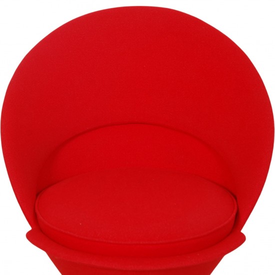 Verner Panton Cone chair i rød Hallingdal stof 2010'erne