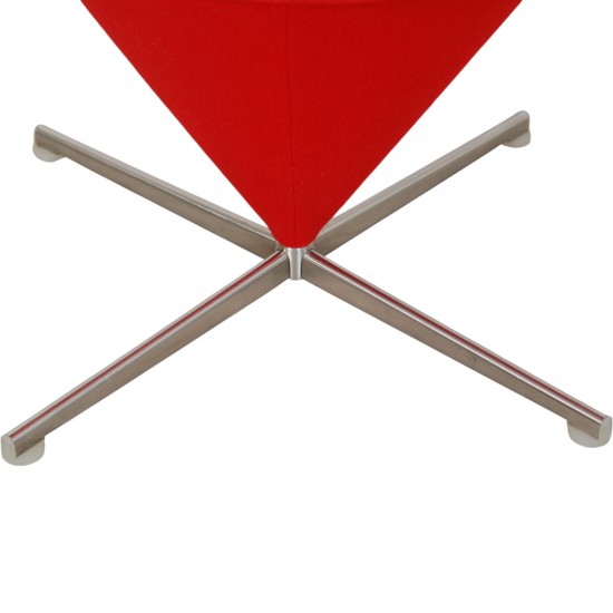 Verner Panton Cone chair i rød Hallingdal stof 2010'erne