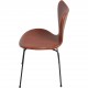 Set of 6 Arne Jacobsen seven chairs in brandy leather and black legs
