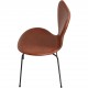 Set of 6 Arne Jacobsen seven chairs in brandy leather and black legs
