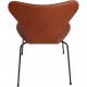 Set of 6 Arne Jacobsen seven chairs in brandy leather and black legs