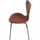 Set of 6 Arne Jacobsen seven chairs in brandy leather and black legs