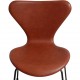 Set of 6 Arne Jacobsen seven chairs in brandy leather and black legs