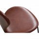 Set of 6 Arne Jacobsen seven chairs in brandy leather and black legs