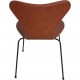 Set of 6 Arne Jacobsen seven chairs in brandy leather and black legs