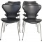 Set of 6 Arne Jacobsen Seven chairs in black leather