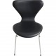 Sæt med 6 Arne Jacobsen Syver stole i sort læder