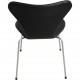 Sæt med 6 Arne Jacobsen Syver stole i sort læder