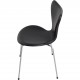Sæt med 6 Arne Jacobsen Syver stole i sort læder