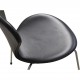Sæt med 6 Arne Jacobsen Syver stole i sort læder