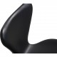 Sæt med 6 Arne Jacobsen Syver stole i sort læder