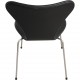 Sæt med 6 Arne Jacobsen Syver stole i sort læder
