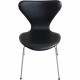 Sæt med 6 Arne Jacobsen Syver stole i sort læder