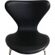 Sæt med 6 Arne Jacobsen Syver stole i sort læder