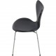 Sæt med 6 Arne Jacobsen Syver stole i sort læder