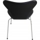 Sæt med 6 Arne Jacobsen Syver stole i sort læder