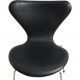 Sæt med 6 Arne Jacobsen Syver stole i sort læder