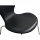 Sæt med 6 Arne Jacobsen Syver stole i sort læder
