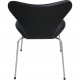 Sæt med 6 Arne Jacobsen Syver stole i sort læder