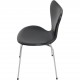 Sæt med 6 Arne Jacobsen Syver stole i sort læder