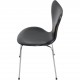 Sæt med 8 Arne Jacobsen Syver stole i sort læder
