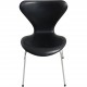 Sæt med 8 Arne Jacobsen Syver stole i sort læder
