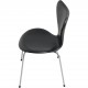 Sæt med 8 Arne Jacobsen Syver stole i sort læder