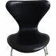 Sæt med 8 Arne Jacobsen Syver stole i sort læder