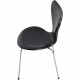 Sæt med 8 Arne Jacobsen Syver stole i sort læder