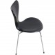 Sæt med 8 Arne Jacobsen Syver stole i sort læder