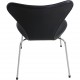 Sæt med 8 Arne Jacobsen Syver stole i sort læder