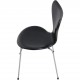 Sæt med 8 Arne Jacobsen Syver stole i sort læder