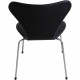Sæt med 8 Arne Jacobsen Syver stole i sort læder