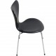 Sæt med 8 Arne Jacobsen Syver stole i sort læder