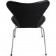 Sæt med 8 Arne Jacobsen Syver stole i sort læder