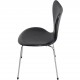 Sæt med 8 Arne Jacobsen Syver stole i sort læder
