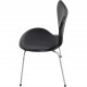 Sæt med 8 Arne Jacobsen Syver stole i sort læder