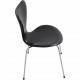 Sæt med 8 Arne Jacobsen Syver stole i sort læder